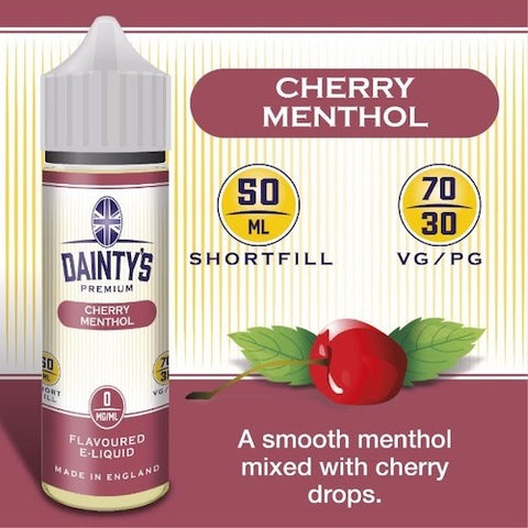 Cherry Menthol - Dainty's 50ml - CRAM Vape - Scunthorpe Vape Store and Doncaster Vape Store